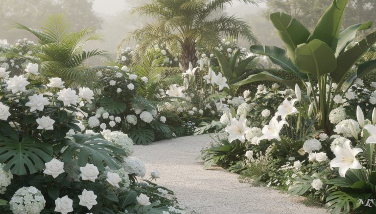 découvrez comment créer un jardin blanc réussi grâce à nos astuces essentielles et l'utilisation de feuillages tropicaux pour sublimer et apporter élégance à votre espace extérieur.