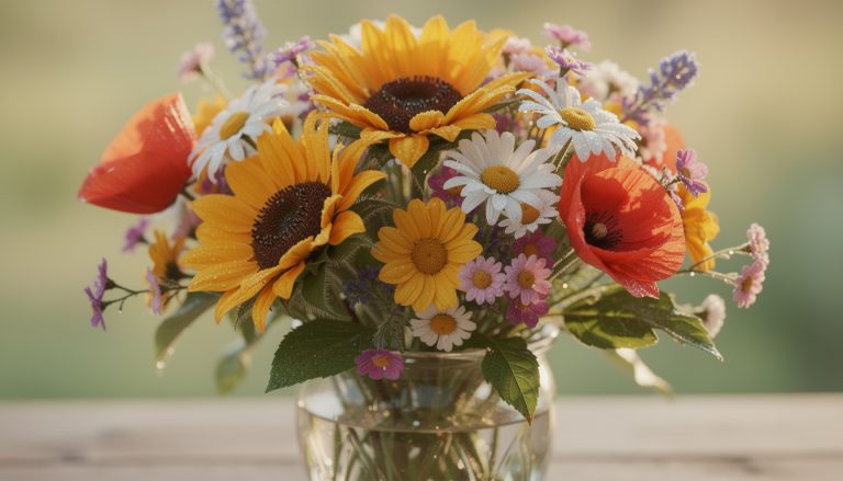 découvrez un bouquet éclatant qui capture parfaitement l’esprit lumineux et chaleureux de l’été, idéal pour égayer votre intérieur ou offrir en cadeau.