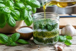 Préservez le parfum du basilic : méthode simple au sel et à l'huile d'olive