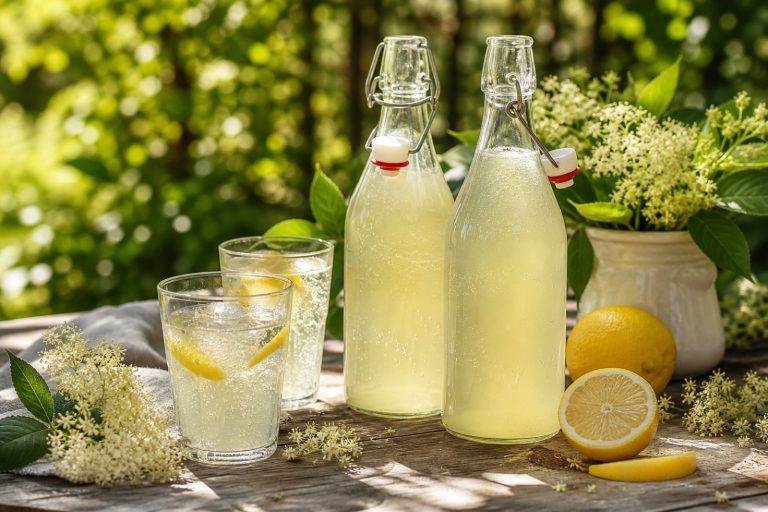 Limonade fermentée aux fleurs de sureau noir : l'élixir pétillant des fées !