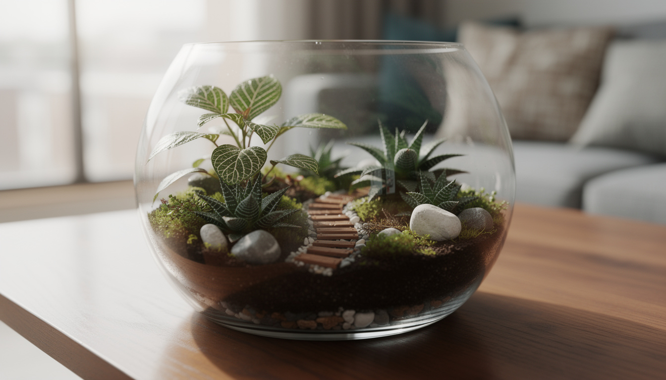 transformez votre salon en un havre de paix avec un jardin de table miniature, facile à créer et idéal pour apporter une touche de nature et de sérénité à votre intérieur.